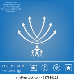 Vector illustration with the image of arrows and people