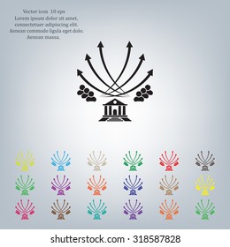 Vector illustration with the image of arrows and people