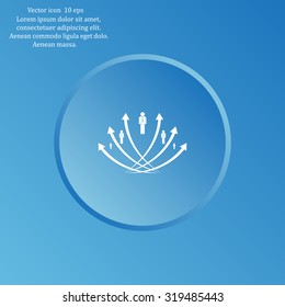 Vector illustration with the image of arrows and people