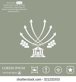 Vector illustration with the image of arrows and people