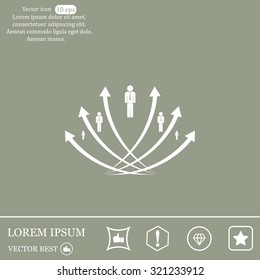Vector illustration with the image of arrows and people