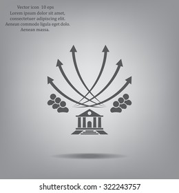 Vector illustration with the image of arrows and people