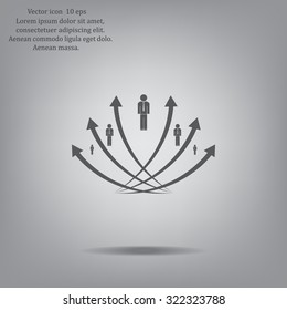 Vector illustration with the image of arrows and people