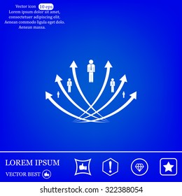 Vector illustration with the image of arrows and people