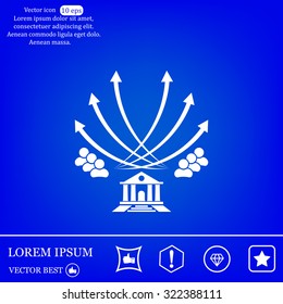 Vector illustration with the image of arrows and people