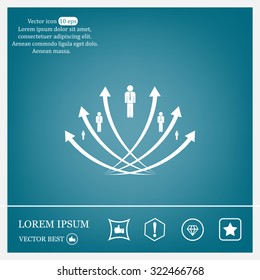 Vector illustration with the image of arrows and people