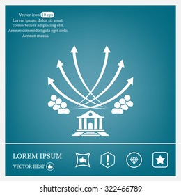 Vector illustration with the image of arrows and people