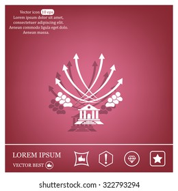 Vector illustration with the image of arrows and people