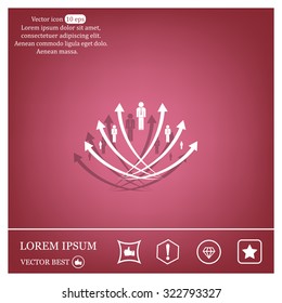 Vector illustration with the image of arrows and people