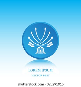Vector illustration with the image of arrows and people