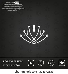 Vector illustration with the image of arrows and people