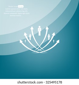 Vector illustration with the image of arrows and people