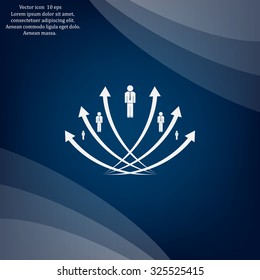 Vector illustration with the image of arrows and people