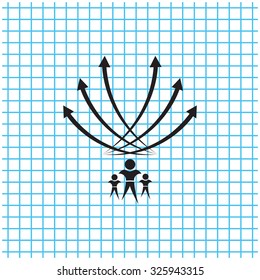 Vector illustration with the image of arrows and people