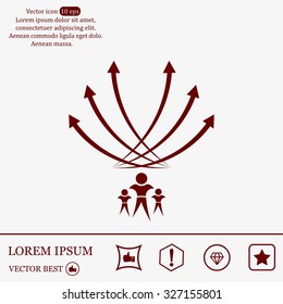 Vector illustration with the image of arrows and people