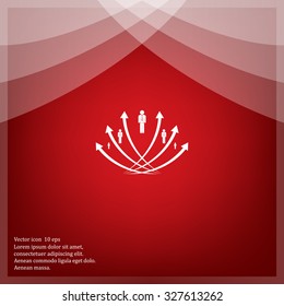 Vector illustration with the image of arrows and people