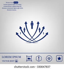 Vector illustration with the image of arrows and people