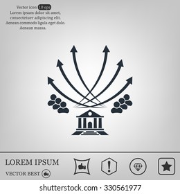 Vector illustration with the image of arrows and people