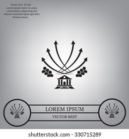 Vector illustration with the image of arrows and people