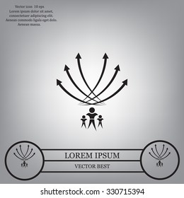 Vector illustration with the image of arrows and people