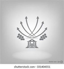 Vector illustration with the image of arrows and people