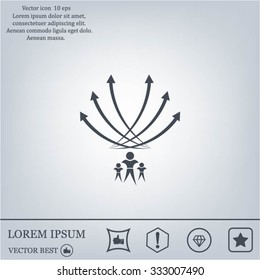 Vector illustration with the image of arrows and people