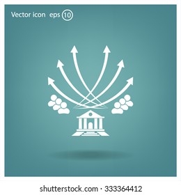 Vector illustration with the image of arrows and people