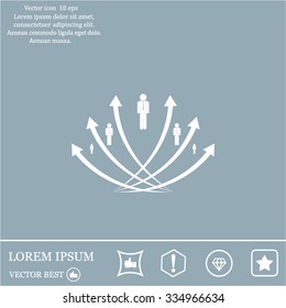 Vector illustration with the image of arrows and people