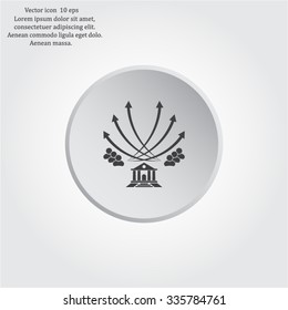 Vector illustration with the image of arrows and people