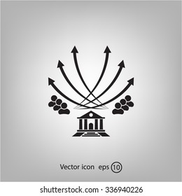 Vector illustration with the image of arrows and people