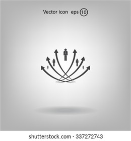 Vector illustration with the image of arrows and people