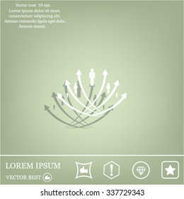 Vector illustration with the image of arrows and people