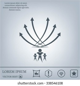 Vector illustration with the image of arrows and people