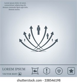Vector illustration with the image of arrows and people