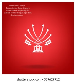 Vector illustration with the image of arrows and people