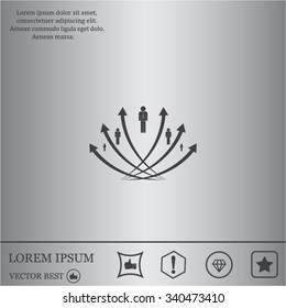 Vector illustration with the image of arrows and people