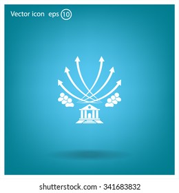 Vector illustration with the image of arrows and people