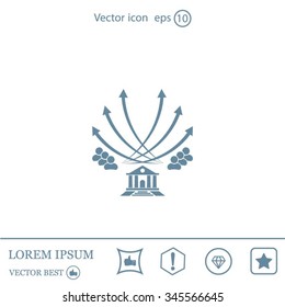 Vector illustration with the image of arrows and people