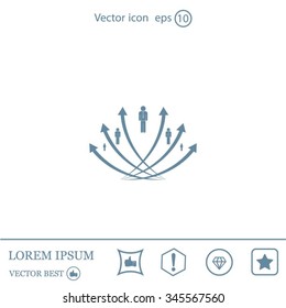Vector illustration with the image of arrows and people