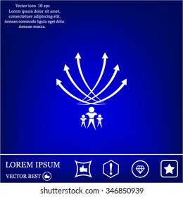 Vector illustration with the image of arrows and people
