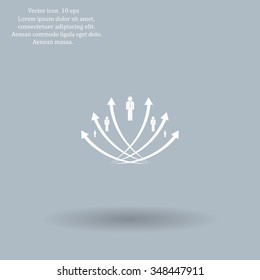 Vector illustration with the image of arrows and people