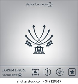 Vector illustration with the image of arrows and people