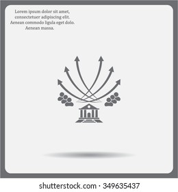 Vector illustration with the image of arrows and people