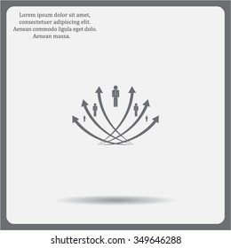 Vector illustration with the image of arrows and people