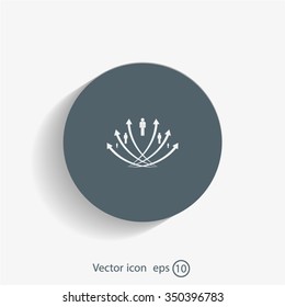 Vector illustration with the image of arrows and people