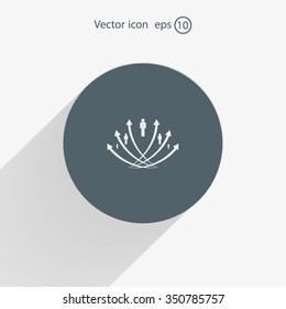 Vector illustration with the image of arrows and people
