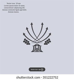 Vector illustration with the image of arrows and people