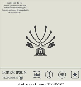 Vector illustration with the image of arrows and people