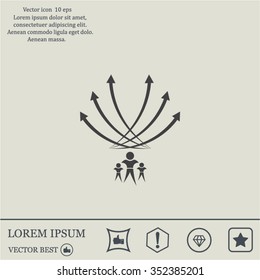 Vector illustration with the image of arrows and people