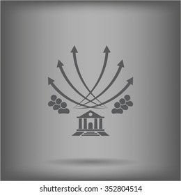 Vector illustration with the image of arrows and people